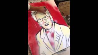 Portrait Painting (work in progress) - Acrylic and Spray Paint on Canvas