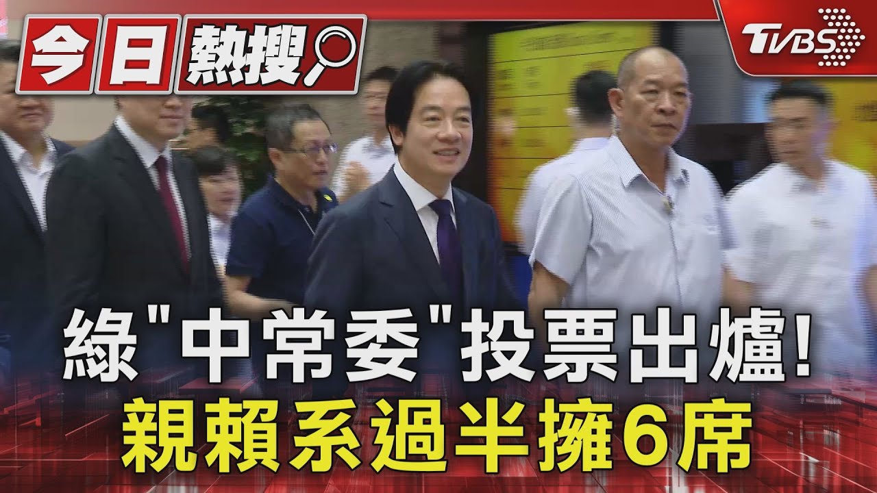 綠「中常委」投票出爐！　親賴系過半擁6席