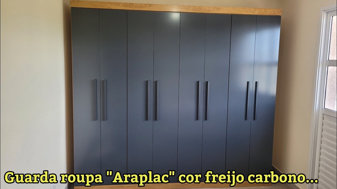 GUARDA ROUPA ARAPLAC 8 portas "cor freijo carbono" TOUR RÁPIDO 😍