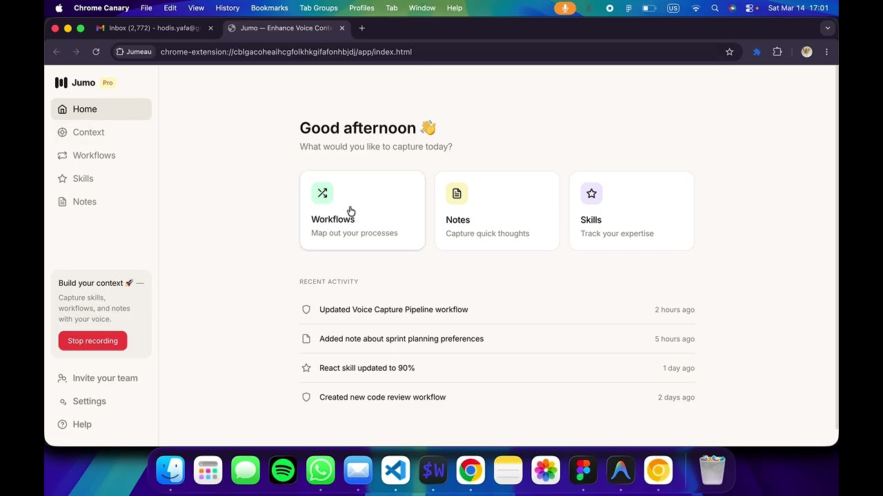 Jumo - Personal Context simplified project preview