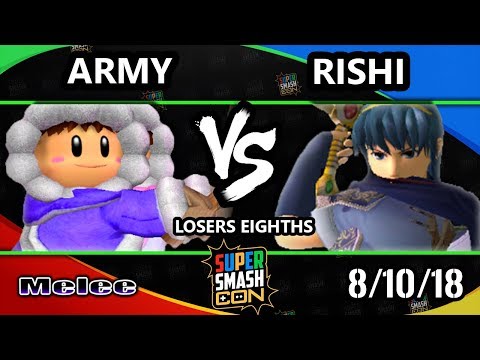 SSC 2018 SSBM - TNC | Army (Ice Climbers) Vs. Rishi (Marth) - Smash Melee Losers Top 8