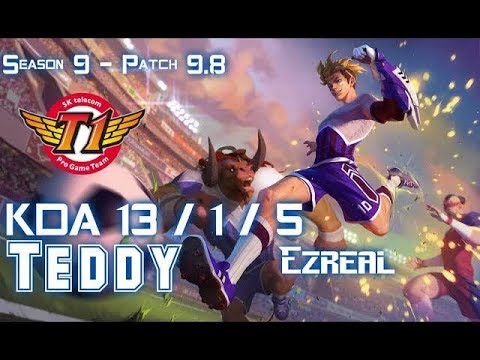SKT T1 Teddy EZREAL vs KAI'SA ADC - Patch 9.8 KR Ranked