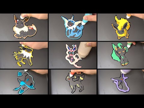 Pokemon All Eevee Evolutions Pancake Art, 2023ver