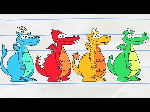 🔵🔴 THE FOUR DRAGONS 🟡🟢 | Boy & Dragon | Cartoons for Kids | WildBrain Bananas