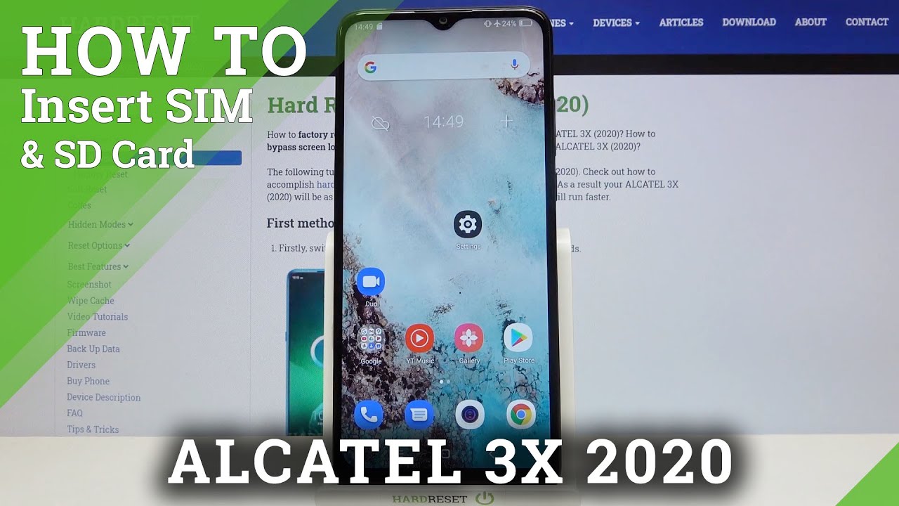 How to Insert SIM & SD Card in ALCATEL 3X (2020) – Install & Input Cards