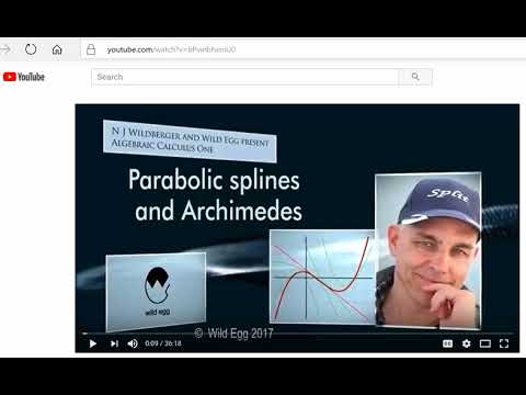 Heads Up for  AlgCalcOne: Parabolic Splines and Archimedes