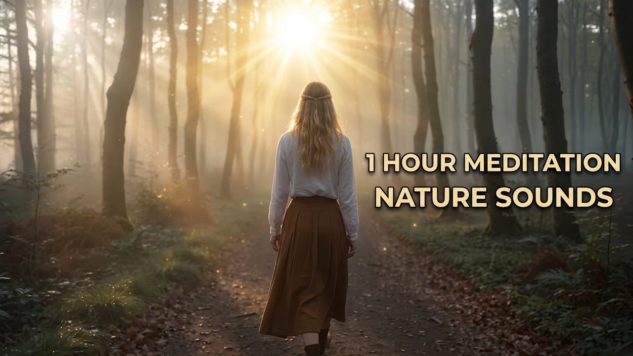 Sunbeams Through Misty Trees | Golden Hour Forest Walk for Calm & Peace