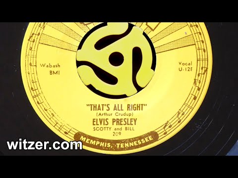 THAT'S ALL RIGHT - ELVIS PRESLEY (1954) on SUN RECORDS 45 RPM (That's All Right, Mama)