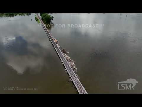 08-26-2022 Jackson, MS - Pearl River will reach major flood stage at Jackson- Drone shots