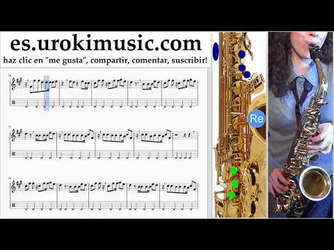 Tutorial de Saxofon (alto) Shakira - Me Enamoré Clases Notas Parte#2 um-i927