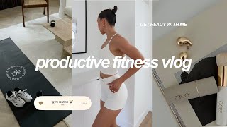 *productive* fitness vlog: grwm, what's in my gym bag, & full micd up glute workout