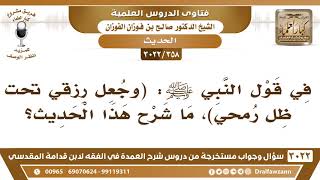 [358 -3022] ما معنى قوله ﷺ:(وجعل رزقي تحت ظل رمحي)؟ - الشيخ صالح الفوزان image