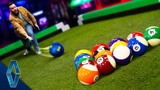 Playing Pool With Bowling Balls!