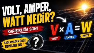 Güneş Panelinde Volt, Amper ve Watt Nedir? | En Basit Anlatım
