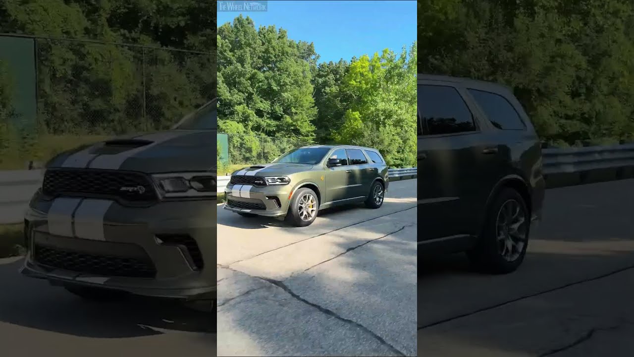 2027 Dodge Durango SRT Hellcat Jailbreak – Green Machine with Sterling Silver Stripes #automobile