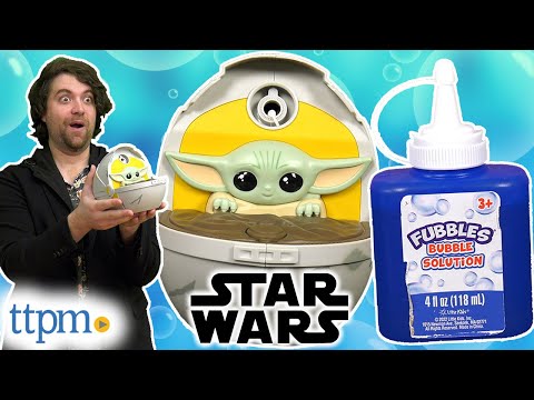 BABY YODA! Star Wars Grogu Bubble Machine from Little Kids, Inc. Review!
