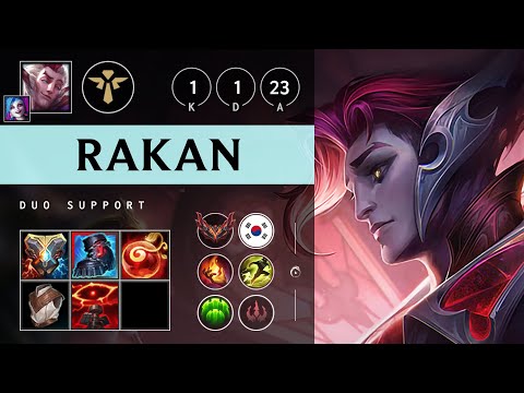 Rakan Support vs Nautilus - KR Grandmaster Patch 25.19