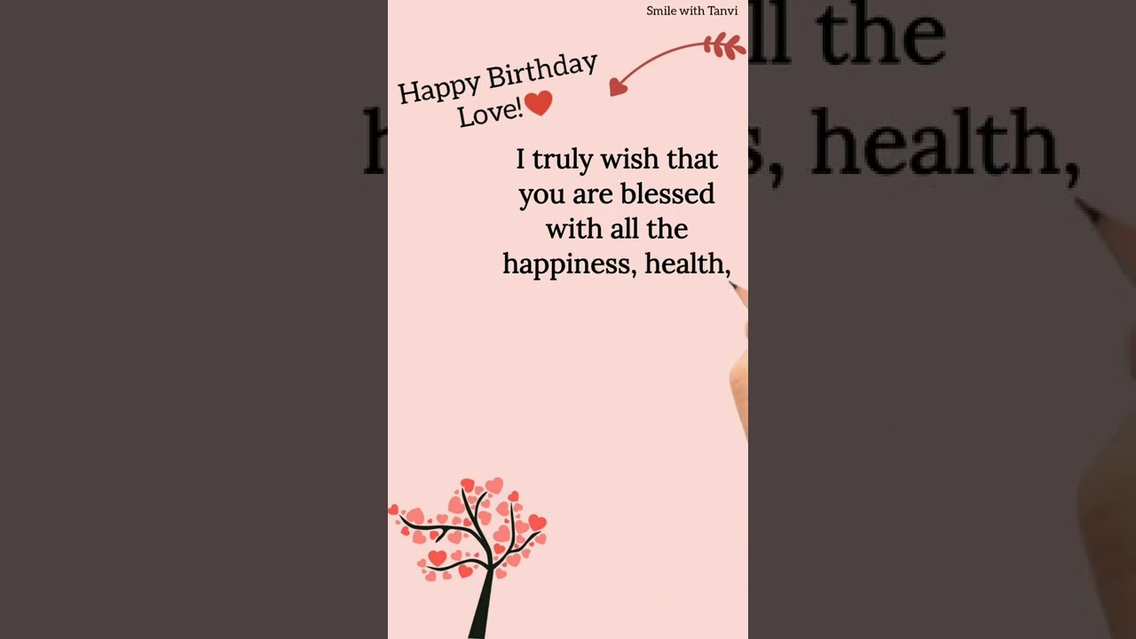 Heart touching Birthday Wishes For Someone Special♥️!! gf/bf/husband/wife #shorts #happybday