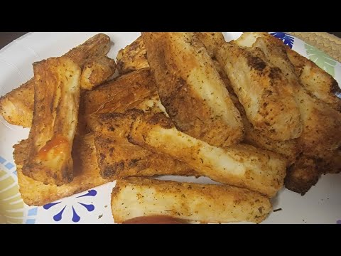 Air fried yuca fries||Yuca fritas en el air fryer👌