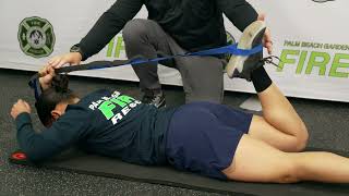 Prone Quadriceps/Hip Flexor Stretch with Strap thumbnail