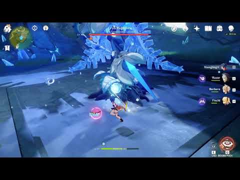 Genshin Impact: AR37 Razor/Xiangling DPS Burst (Cryo Regisvine Boss)