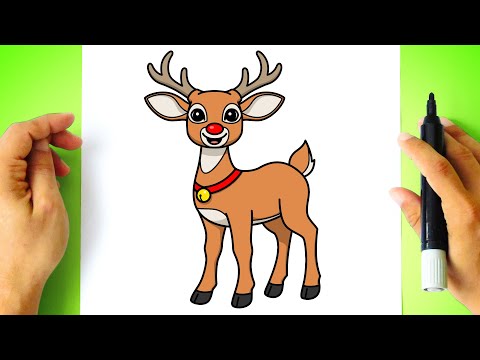 How to DRAW RUDOLPH The Red Nosed Reindeer