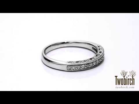 Vintage Millgrain Filigree Wedding Band - TwoBirch TB-WR-0340-WG-C