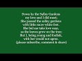 DOWN BY THE SALLEY GARDENS Yeats Lyrics Words text IRISH Oisin Yates Sally sing along music song