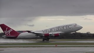 preview picture of video 'VIRGIN ATLANTIC B747-400 G-VROS SPECTACULAR TAKE OFF'