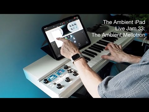 Ambient iPad Live Jam 33: Mellotron M4000D (Brass and Tenor Sax), Spatializer, Velvet Machine
