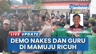 Ricuh! Aksi Demo Nakes dan Guru di Kantor Bupati Mamuju Berujung Saling Dorong dengan Petugas