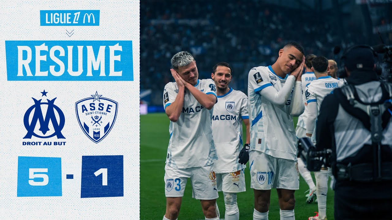 OM 5-1 Saint-Étienne : Le résumé du match
