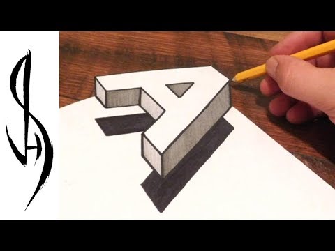 How to Draw 3D Floating Letter A - Trick Art on Paper