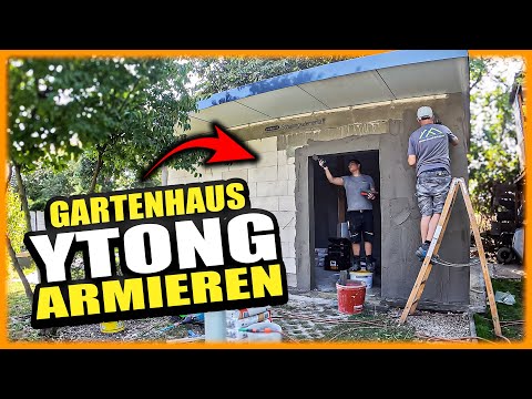 Ytong-Gartenhaus armieren: Aufbrennsperre, Gewebe & Eckwinkel setzen! | Home Build Solution
