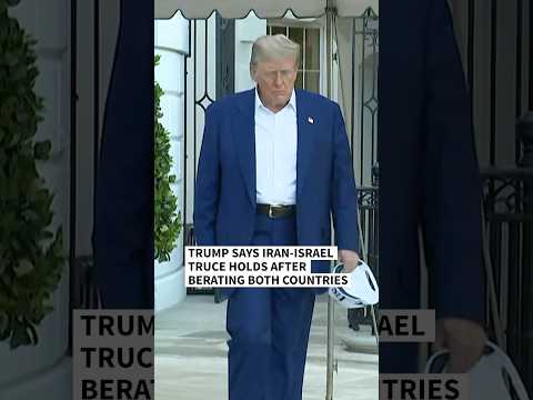 Trump says Iran-Israel truce holds after berating both countries | AFP #shorts
