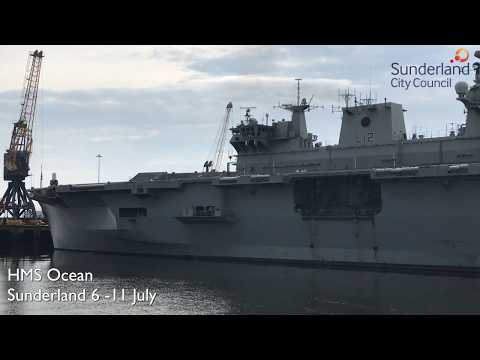 HMS Ocean arrives in Sunderland for the very last time