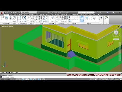 AutoCAD 3D House Modeling Tutorial Beginner Basic 1