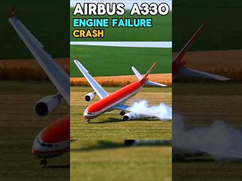 RC Scale Airbus A330 Crash Due To Engine Failure 💔  #shorts #aviation #rcplanecrash #planecrash