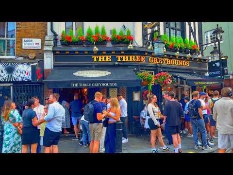Evening Soho London Walk | Hot Summer Night | Oxford Street To Trafalgar Square | 4K HDR