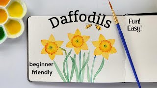 Watercolor Flowers for Beginners | Daffodils