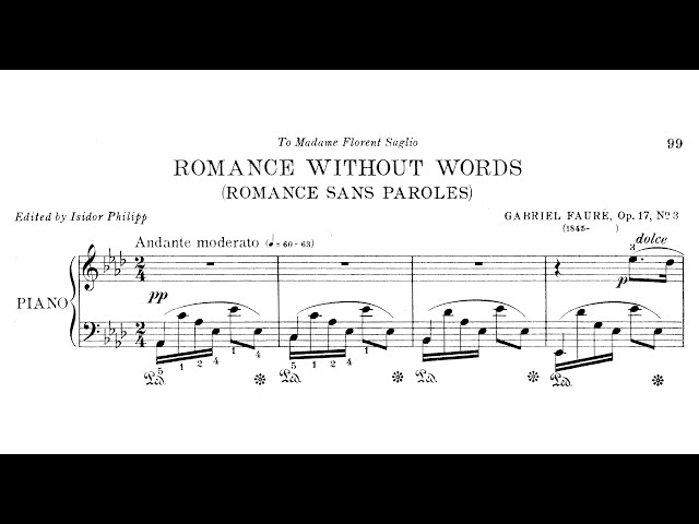 Vídeo relacionado con Gabriel Fauré-3 Romances sans Paroles Op.17, No. 2 in a minor-Klavier-SCORE
