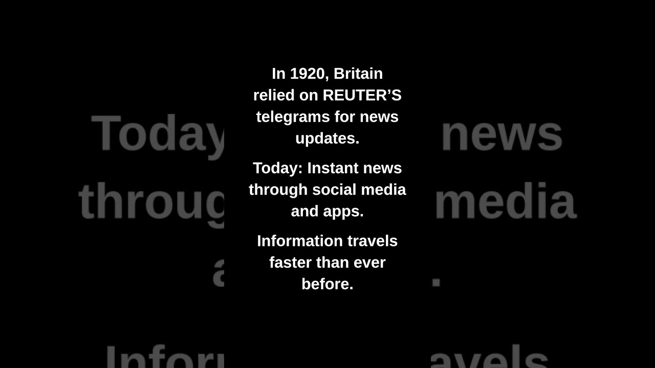 In 1920, Britain relied on REUTER'S telegrams for news updates.