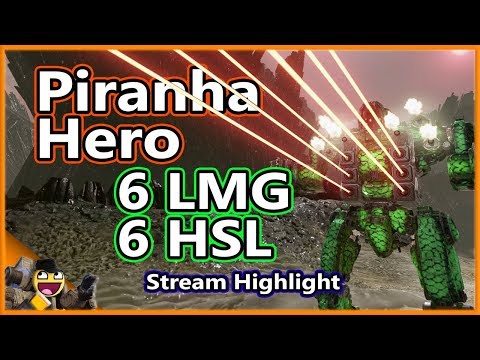 Piranha Cipher : 6 Light Machine Guns 6 Heavy Small Lasers : Mechwarrior Online - MWO