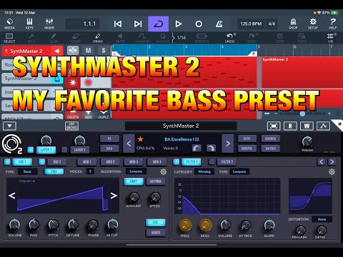 SynthMaster 2 - My Favourite Bass Preset - Super Versatile Synth Bass - Demo with Cubasis 3