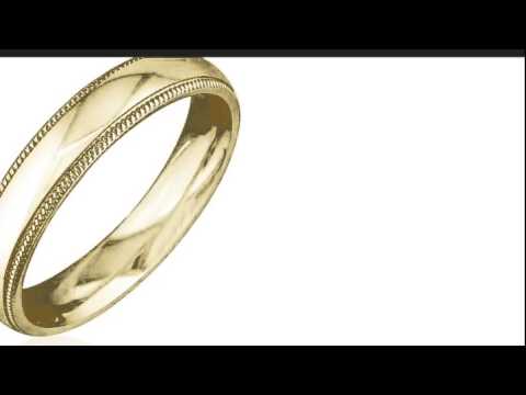 14 Karat Yellow Gold 3mm Comfort Fit Milgrain Wedding Band, Size 7 - SuperJeweler.com
