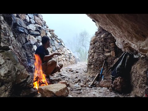I Built A Cave That Could Last For A Thousand Years In 15 Days - Cave With Fire, DIY, ASMR