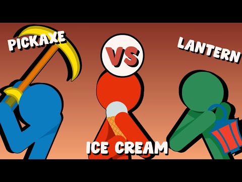 Supreme Duelist Stickman FIGHT Animation: Pickaxe vs Ice Cream vs Lantern