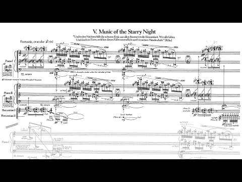 [Score-Video] George Crumb: Music for a Summer Evening - V. Music of the Starry Night
