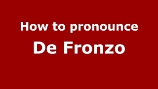How to pronounce De Fronzo