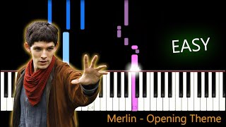 Merlin - Opening Theme  EASY Piano Tutorial by Rus